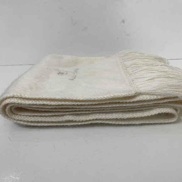 Alpaca Carmago Rectangle Fringe Scarf White - Picture 7 of 7